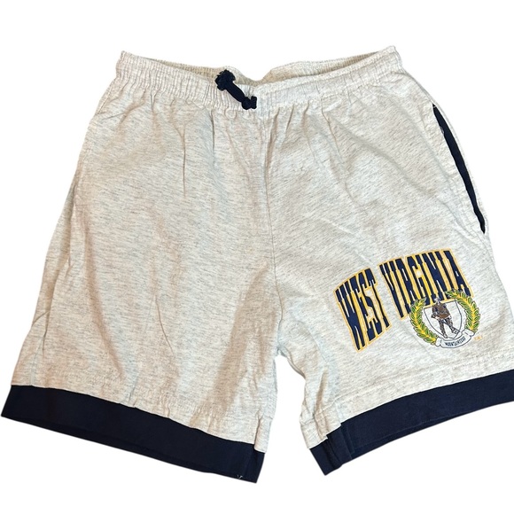 Vintage Men West Virginia 90’s Cotton Gray Athletic Short Made In USA Size Large - Picture 1 of 3
